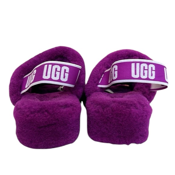 SOLD UGG Fluff Yeah Slide Sheepskin Shearling Slingback Slippers Berrylicious 9 - Picture 6 of 14